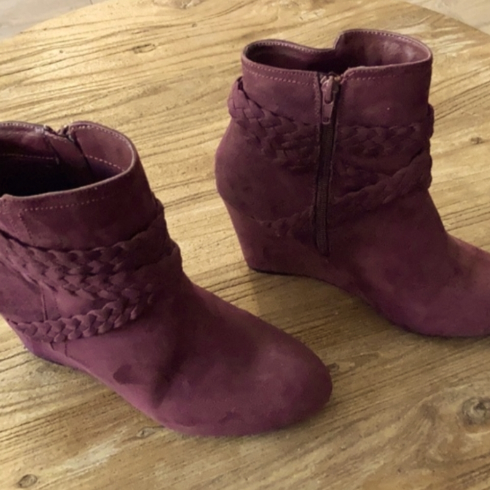 Burgundy ( maroon) wedge booties